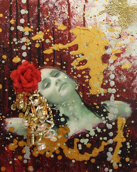 how to paint a mixed media portrait