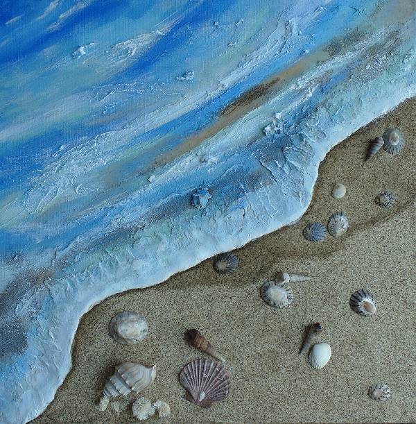 how to paint a mixed media seascape