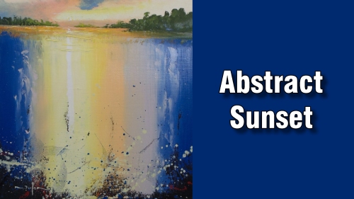how to paint abstract sunset oil
