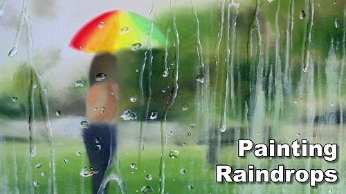 how to paint rain drops on the window