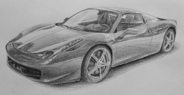 how to draw cars ferrari