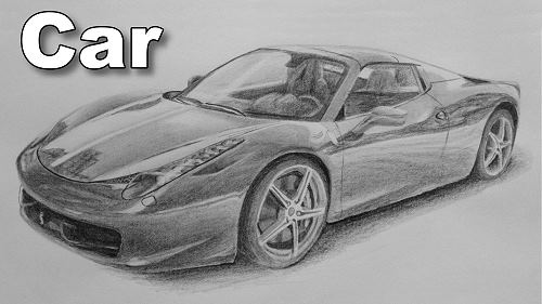 how to draw car pencil